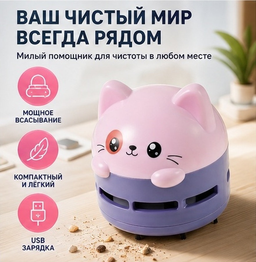 Мини-пылесос для стола, автомо – обзор и цена Mini Desktop Vacuum Cleaner For Eraser Dust